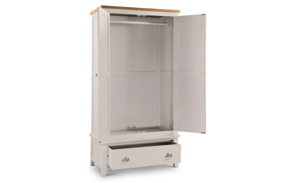 Chelsea Grey Oak Wood Double Wardrobe